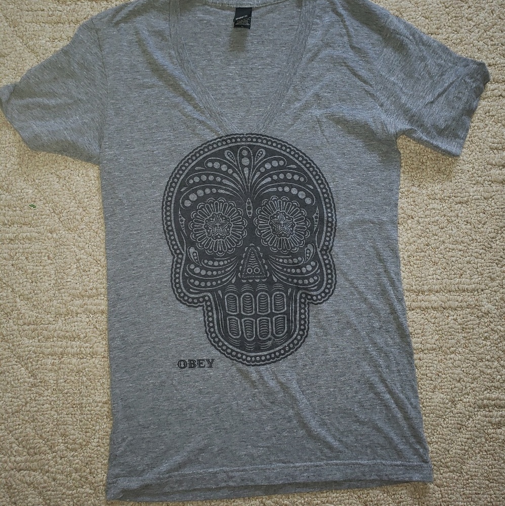 OBEY womens skull shirt